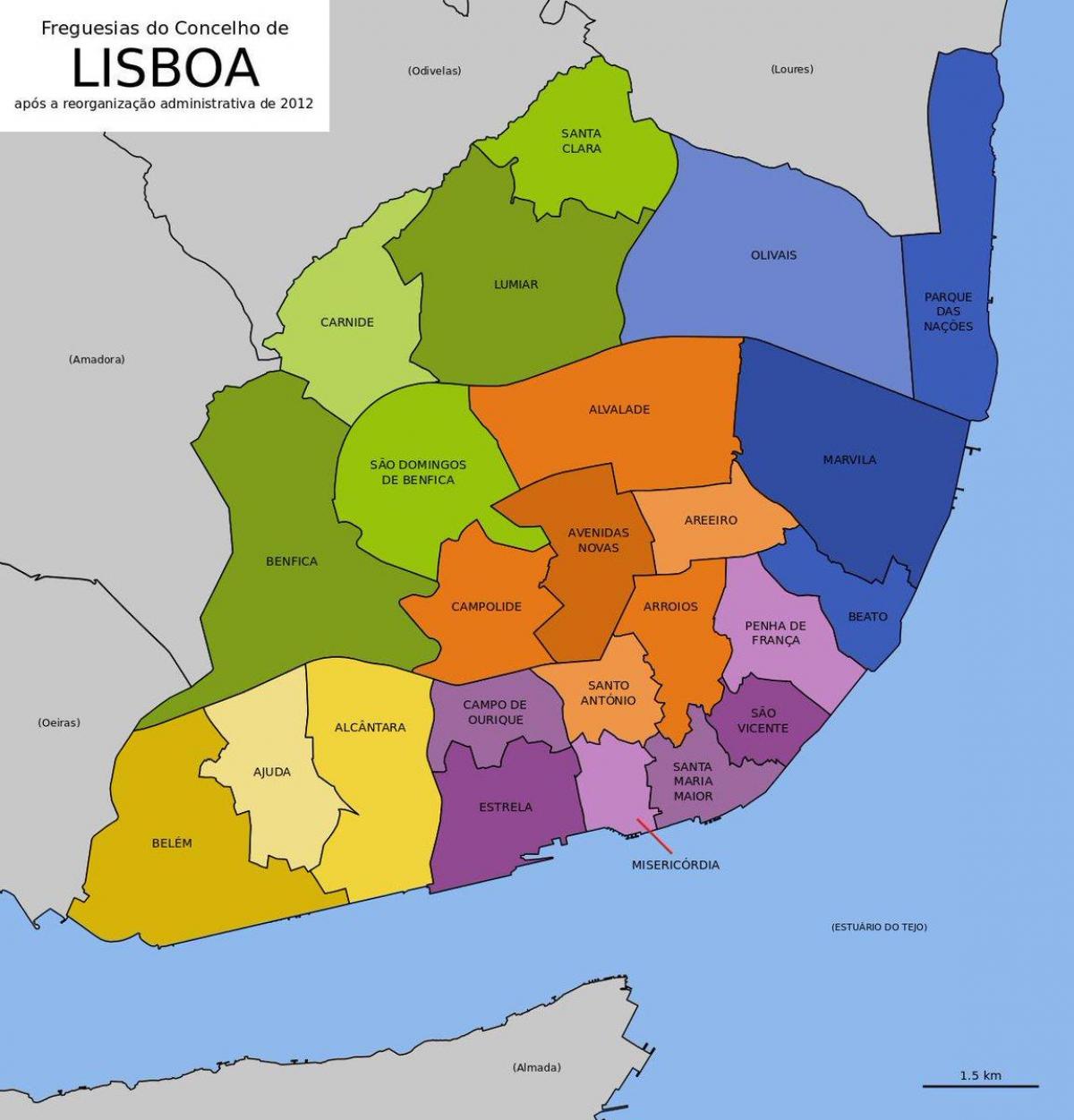 リスボンの周辺地図