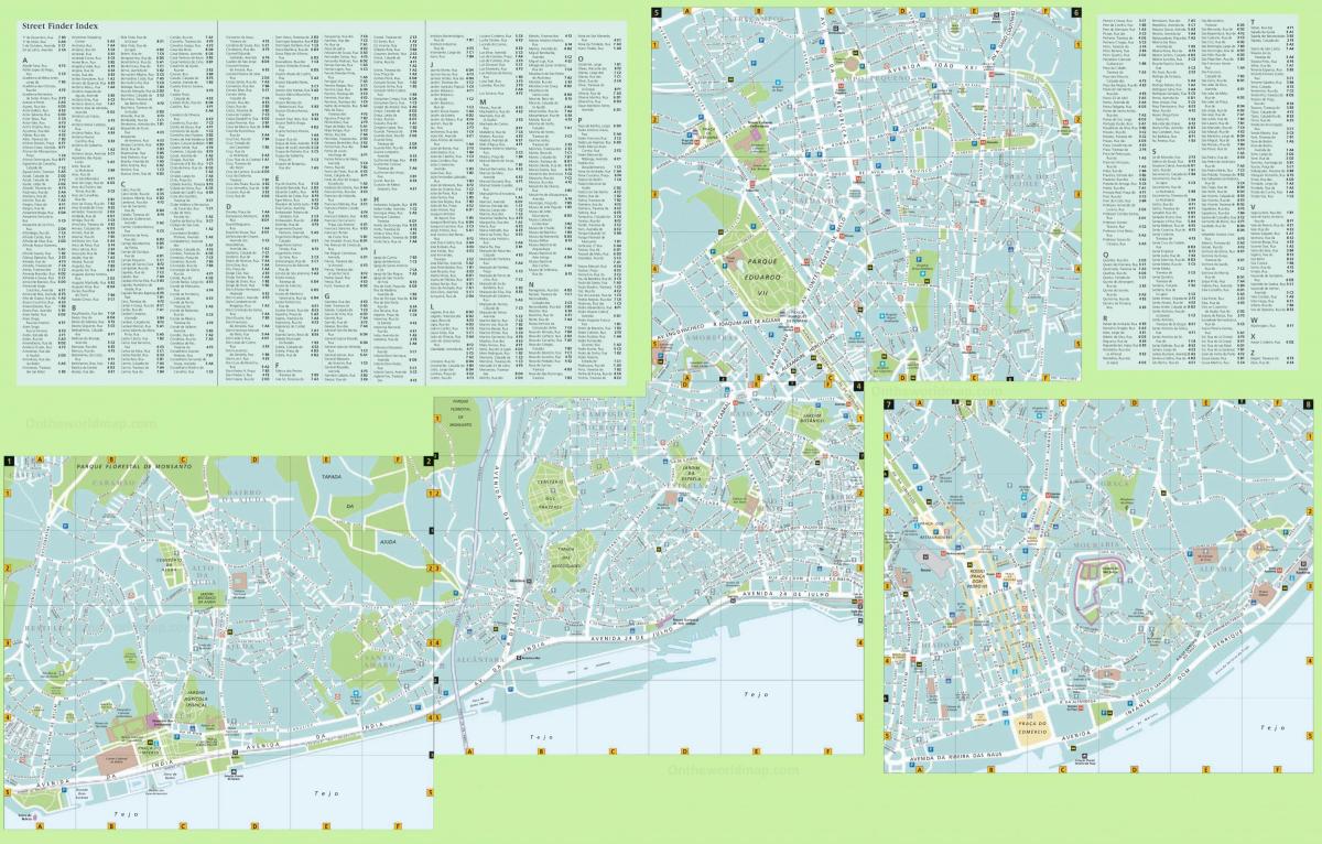 リスボンの街並みの地図
